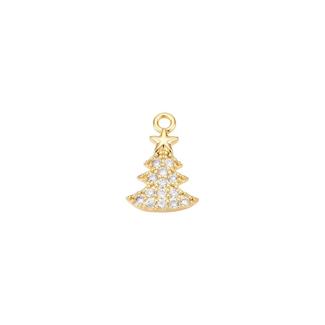 Gold Dazzle Tree with Cubic Zirconia Charm