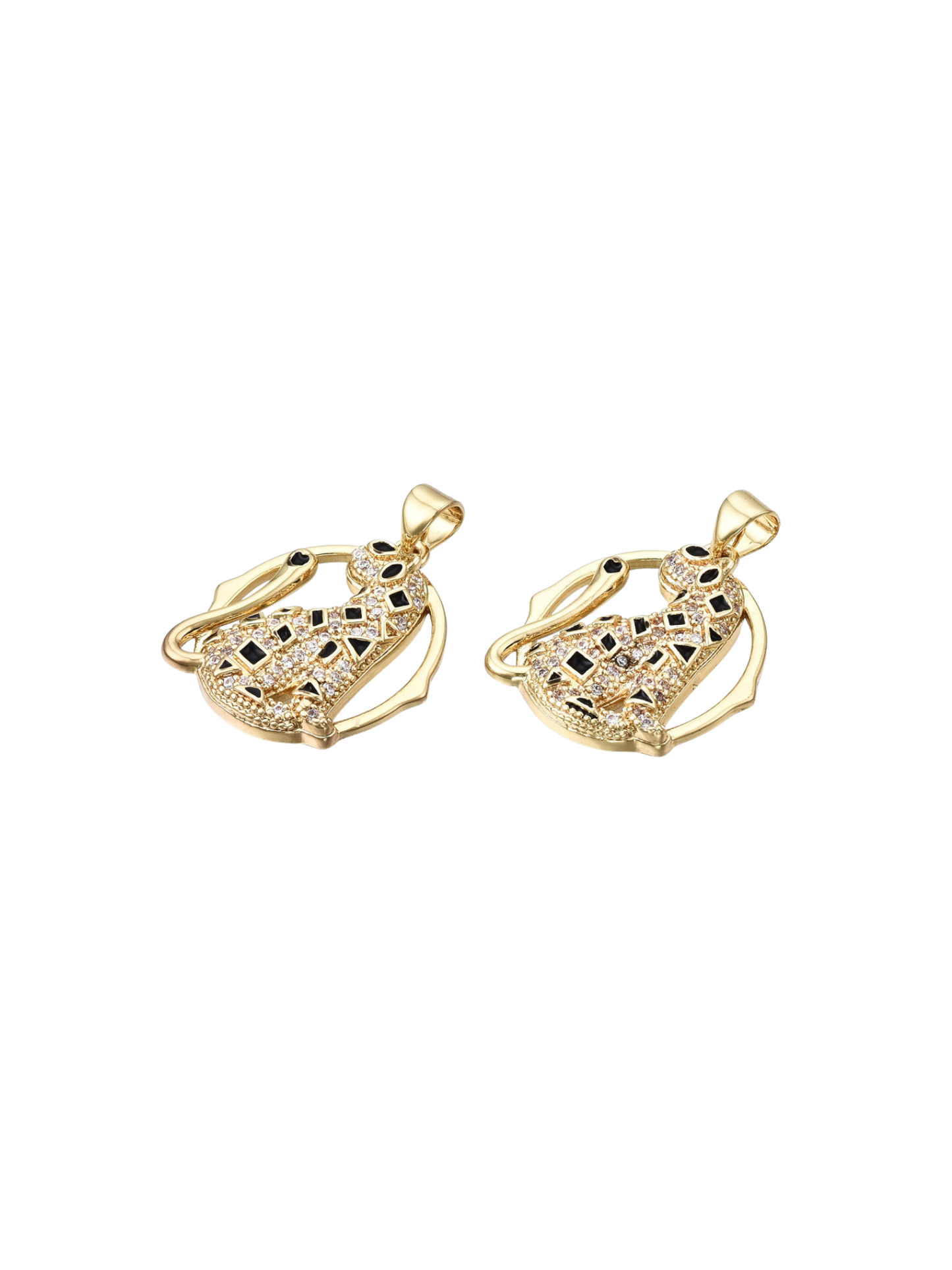 * Gold Abstract Cheetah Charm