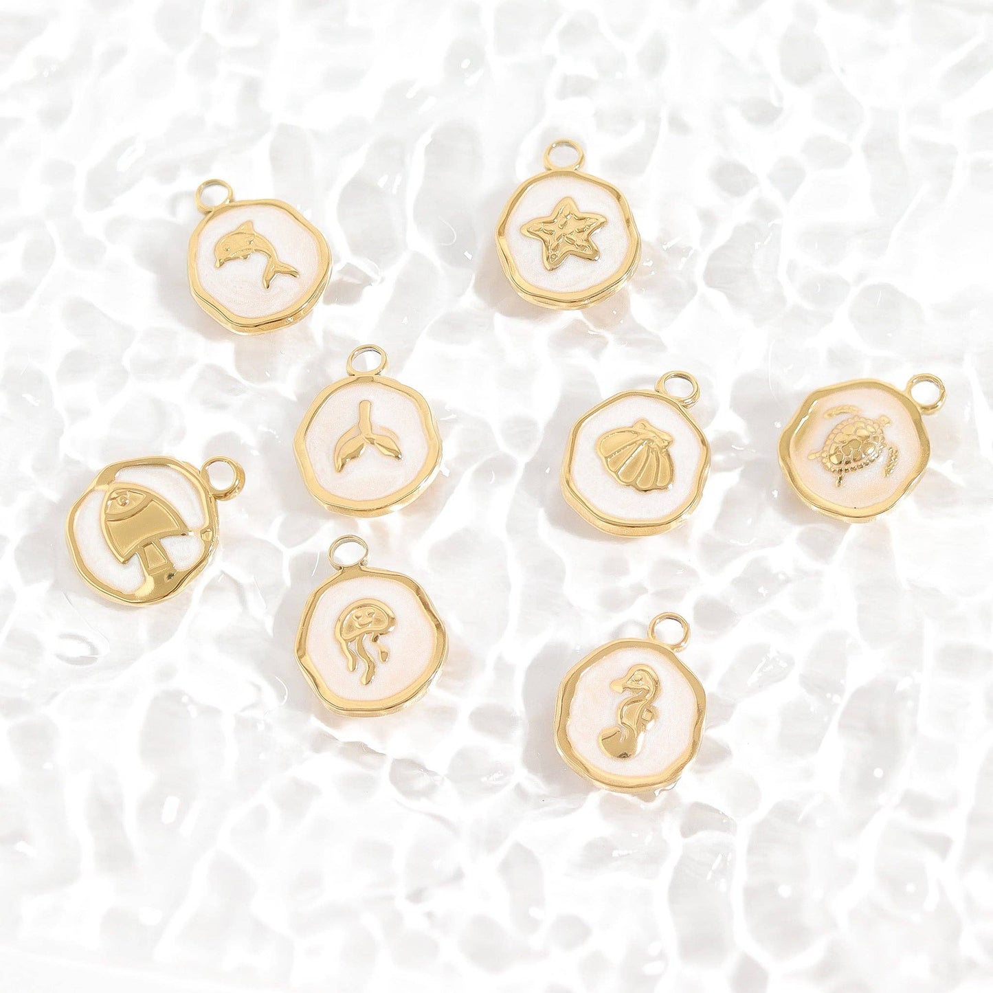18K Sea Turtle Epoxy Charm