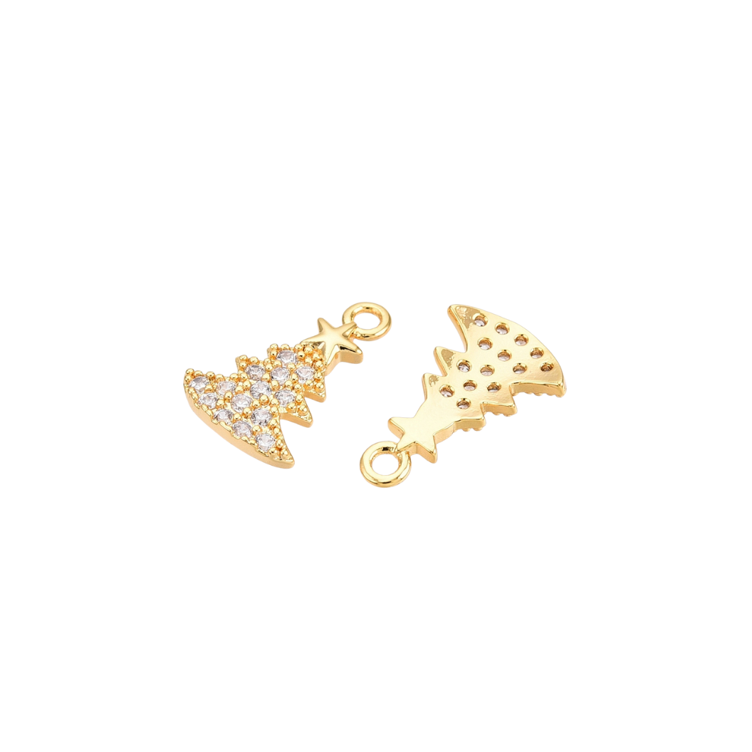 Gold Dazzle Tree with Cubic Zirconia Charm