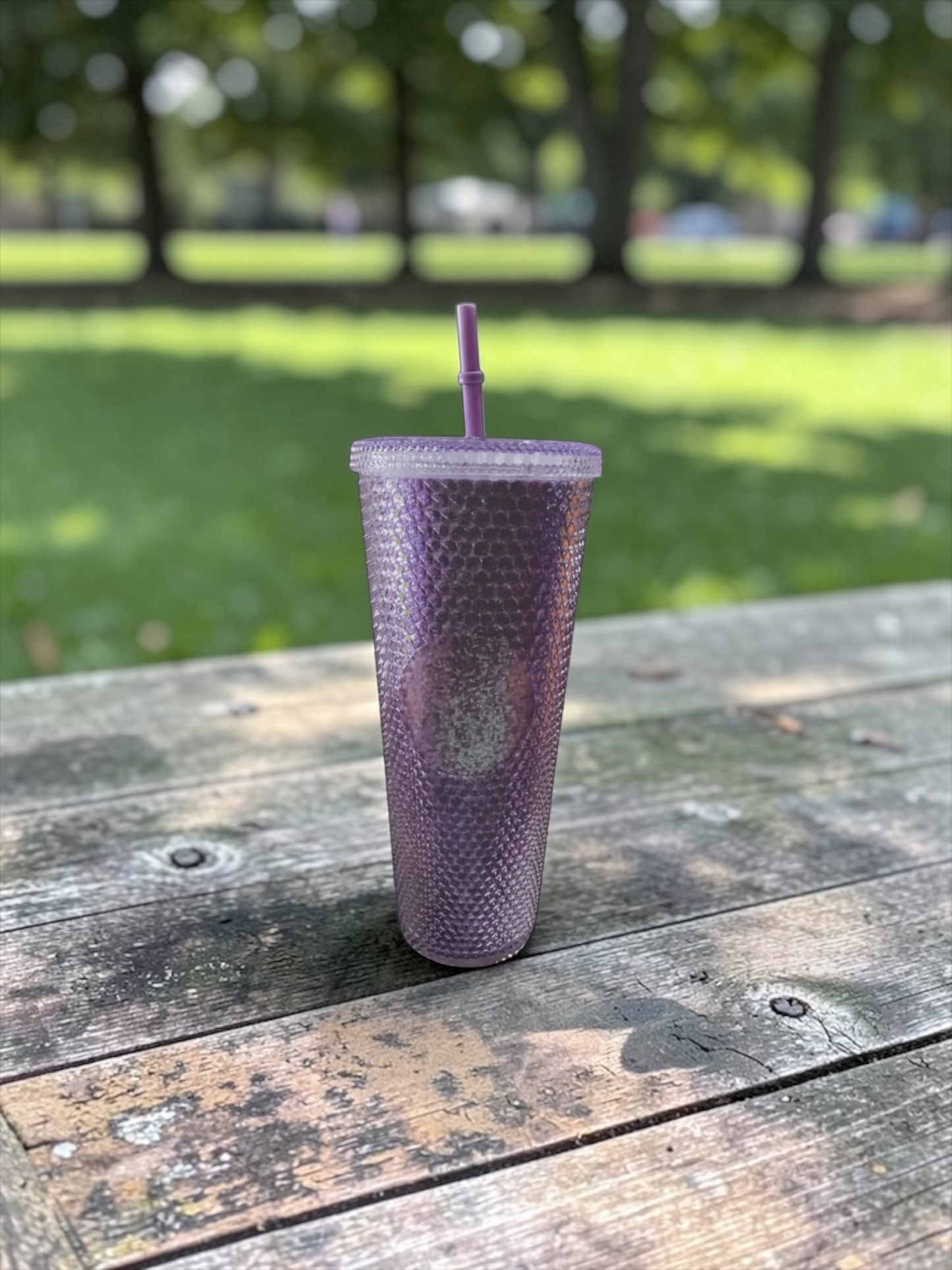 Purple Glitter Bling  24oz Double Wall Studded Tumbler