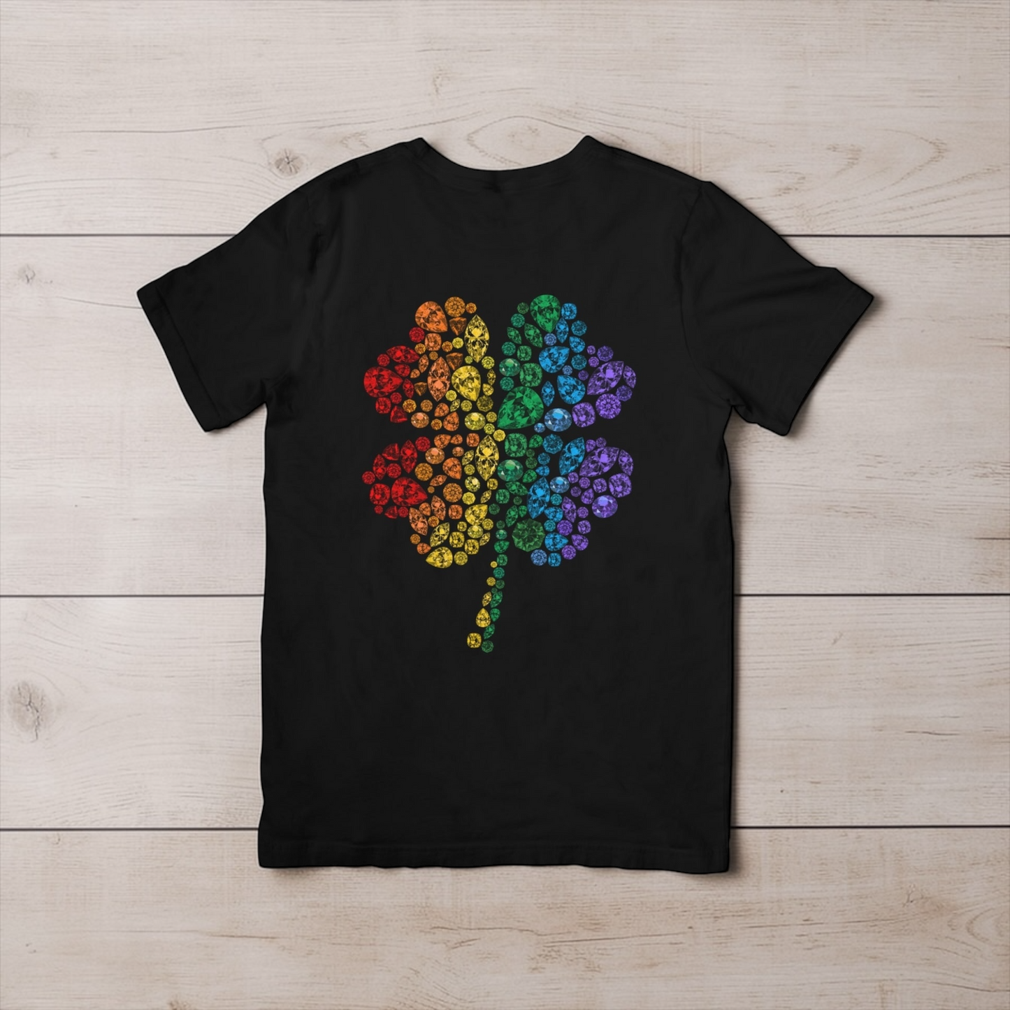 Rainbow Gem Stone Clover